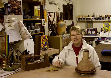 Cara Driscoll in her studio